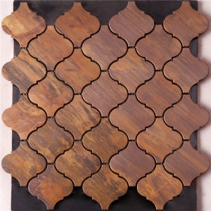 Antique copper  lantern mosaic tile backsplash