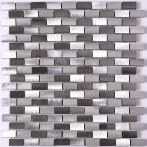 Brush 15*30 Aluminum Metal Backsplash Tiles Design For Kitchen