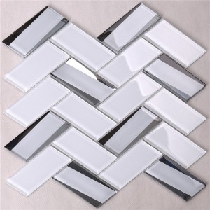 HMB37 Factory supply Crystal Porcelain Glass Strip Mosaic Tiles