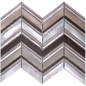 HLC27 Grey Aluminum Alloy Blend Glass Decorative Tile Strips for Kitchen Splash Back