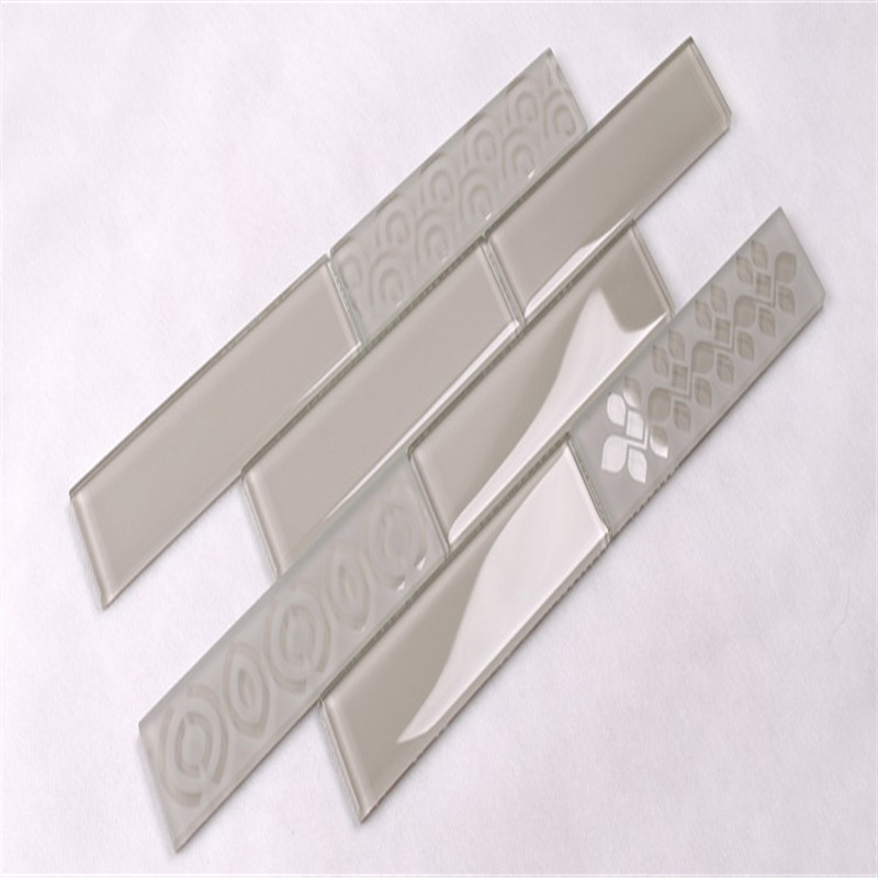 Ice crackle broken arabesque wavy glass tiles prices