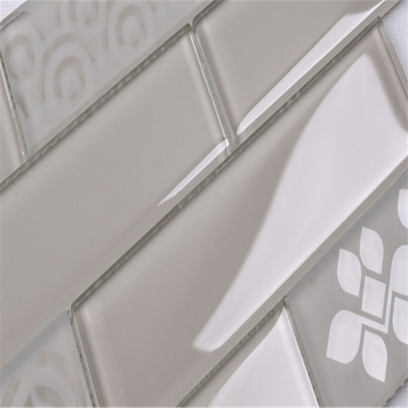Ice crackle broken arabesque wavy glass tiles prices