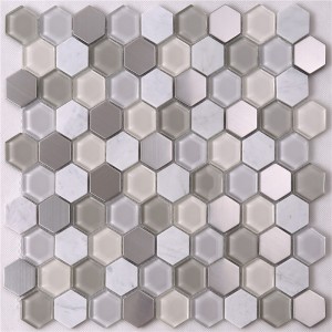 Hexagon Diamond Shaped Glass Mosaic Tiles