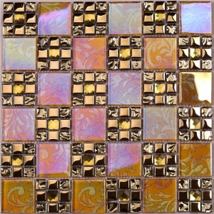 HDT15 Competitive Price Iridescent Glass Mosaic Pool Tiles