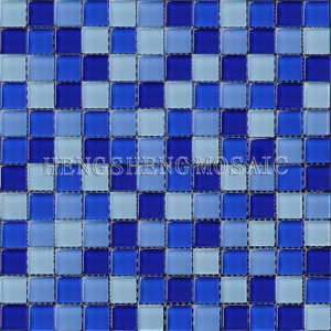 HXB104 Non-Slip Square Glass Mosaic Tiles for Cheap Swimming Pool Mosaic Tiles Blue