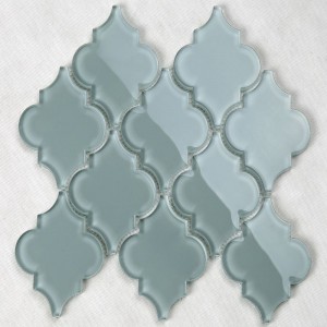 Latest Design Arabesque Lantern Waterjet Mosaic Glass Kitchen Backsplash Wall Tile