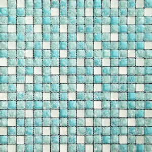 Pure Blue Ice Crackle Sea Glass Unique Broken Mosaic Sauna Spa Bathroom Tile For Sale