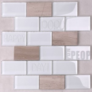 Simple Style Beveled Square Bathroom White Subway Tile