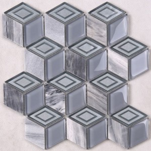 Hot Sale Hexagon 3D diamond shaped mosaic tiles philippines and Egypt