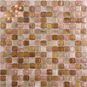 Luxury Rose Gold Iridescent Unique Glass Mosaic Kitchen Backsplash Tile