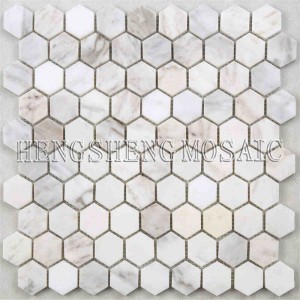 Latest Design Polished Carrara White Marble Hexagon Mosaic Tile For Kitchen Back Splash Walls