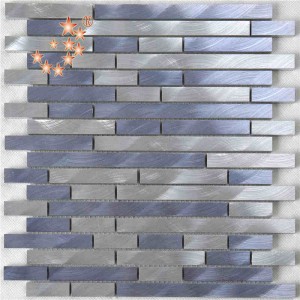 Mixed Color Silver Purple Strip Aluminum Metal Mosaic Wall Tile Kitchen Splashback