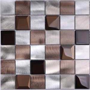 2018Alu mix bevel Glass 12x12mosaic bathroom tile