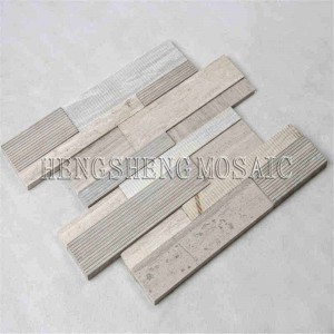 Low Price Strip Art Mosaic Tile With Ceramic Mix Natural Stone glass mosaic  tile For Exterior Decoration Walls Villa mosaic tiles prices in egypt fish scale mosaic ceramic tiles