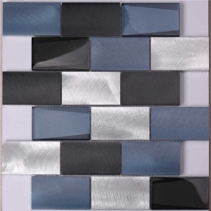 Interlocking Blue Aluminum Mosaic Kitchen Wall Tiles