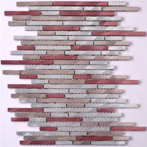 Red Linear Strip Aluminum Mosaic Hotel Tiles