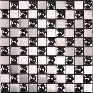 Glazed Ceramic Mix SUS304 Mosaic Tile for Wall Decoration HSW-18016