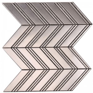 Arrowhead Metal Herringbone Mosaic Backsplash Tile