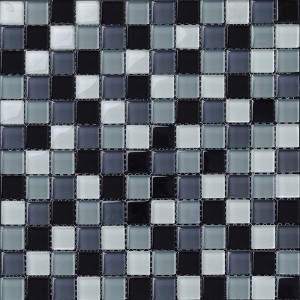 Low Price Cheap Glass Mosaic Mixed Color Black Swimming Pool Tile