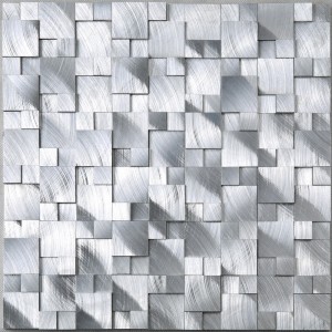 Hotel Coffee Shop Decoration Wall 3D Square Aluminum Alloy Metal Mosaic Tile