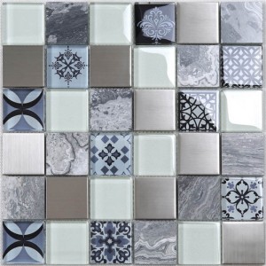 HUV20 Home Depot Antique Pattern Design Crystal Glass Moroccan Mosaic Tile For Kitchen Decoration Wall