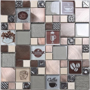 HUV11 Hot Selling Interior Decoration Waterproof Glass Mosaic Tile Picture For Wall Decoration