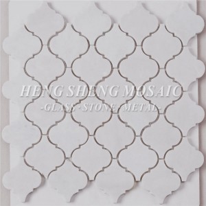 HSC43 Carrara White Natural Marble Stone Hexagon Waterjet Lantern Shaped Mosaic Tiles for  Kitchen Backsplash Bathroom Floor Wall