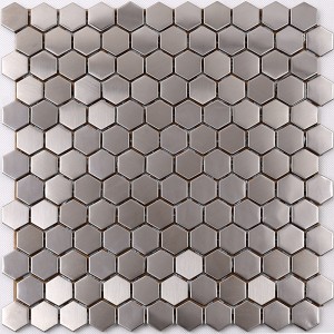 Premium High Quality Hexagon Stainless Steel Metal Mosaic Kitchen Splash Back Tile